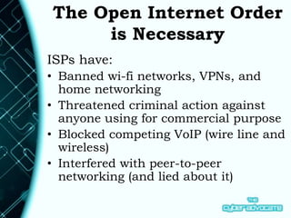 Net Neutrality: In Support of the 2015 Open Internet Order | PPT