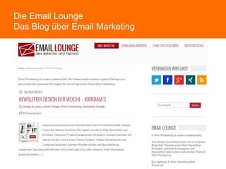 Die Email Lounge
Das Blog über Email Marketing
 