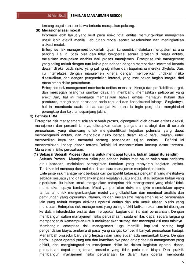jelaskan bagaimana pendekatan dalam mengidentifikasi peluang bisnis manajemen risiko coso erm as nzs ISO 31000 basel pbi spip