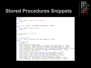 Stored Procedures Snippets 