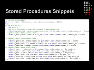 Stored Procedures Snippets 