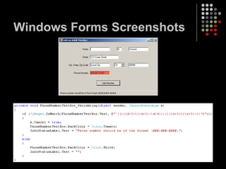 Windows Forms Screenshots 