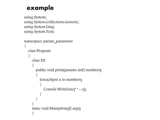 parameter passing in c# | PPTX