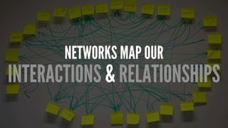 NETWORKS MAP OUR
INTERACTIONS & RELATIONSHIPS