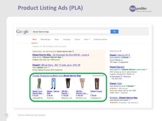 Product Listing Ads (PLA)

19

Online Marketing Update

 
