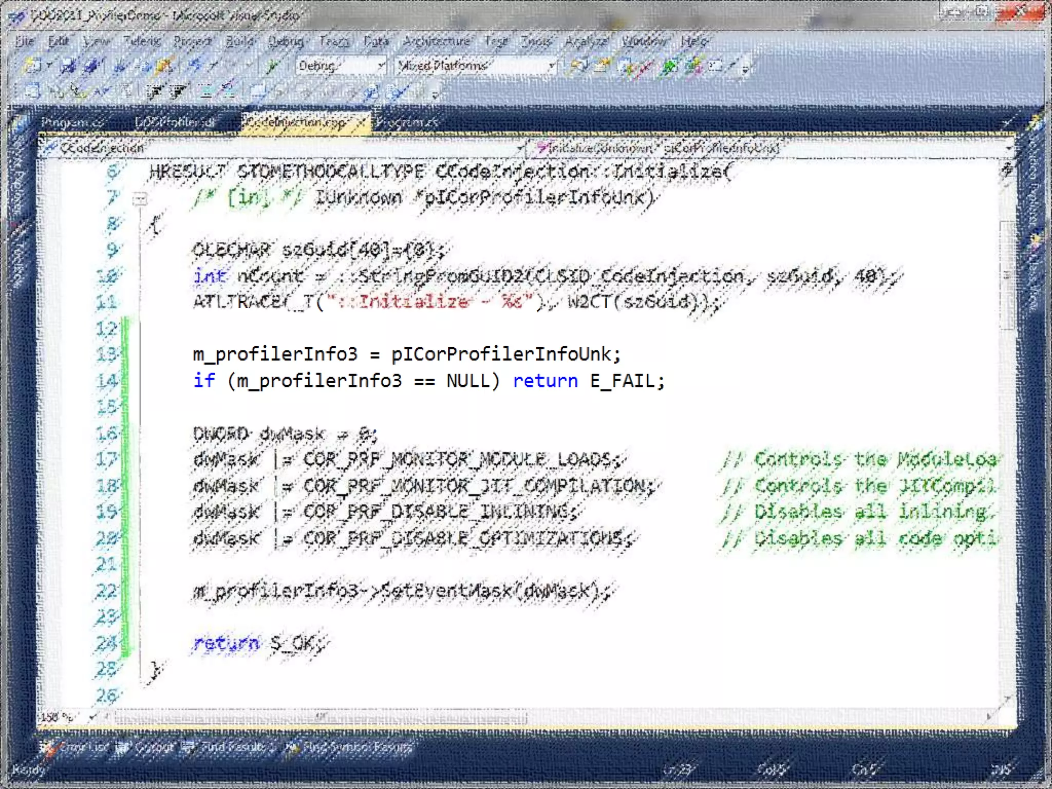 Requesting and handling eventsICorProfilerInfo::SetEventMaskCOR_PRF_MONITOR_MODULE_LOADSCOR_PRF_MONITOR_JIT_COMPILATIONCOR_PRF_DISABLE_INLININGCOR_PRF_DISABLE_OPTIMIZATIONSDemo 3