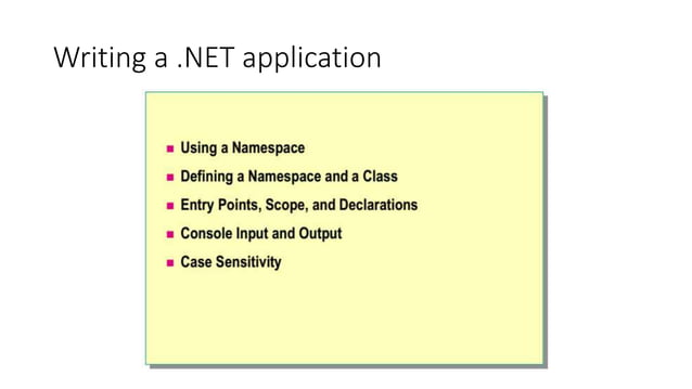 .Net programming with C# | PPT