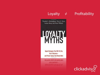 Loyalty   =
          /   Proﬁtability




              clickadvisor
 