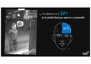 Nos fijamos en el 51%
de la publicidad que aparece en pantalla
51%
 
