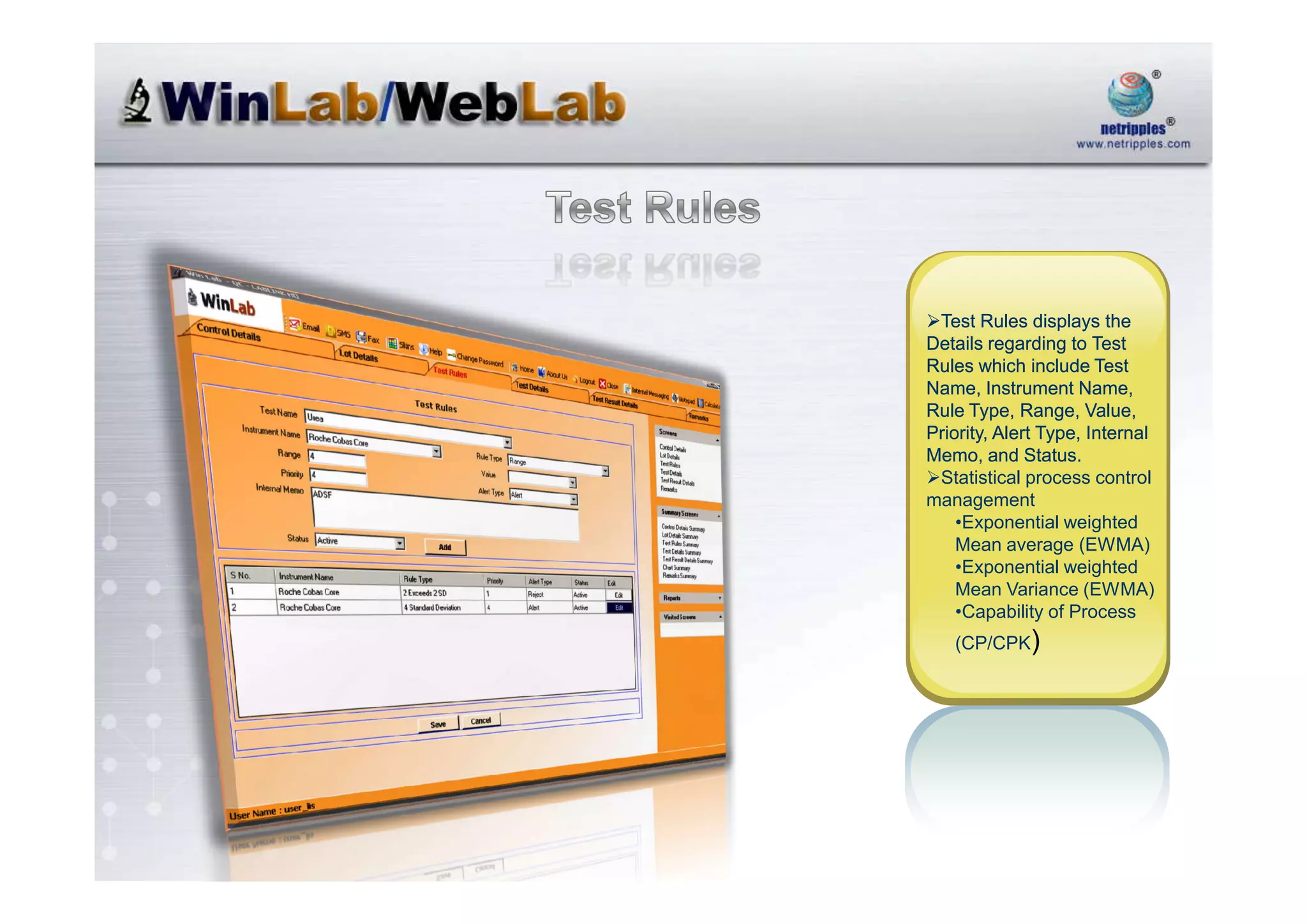 Netripples Advanced Laboratory Information System@Sept2008@Mpvrn1