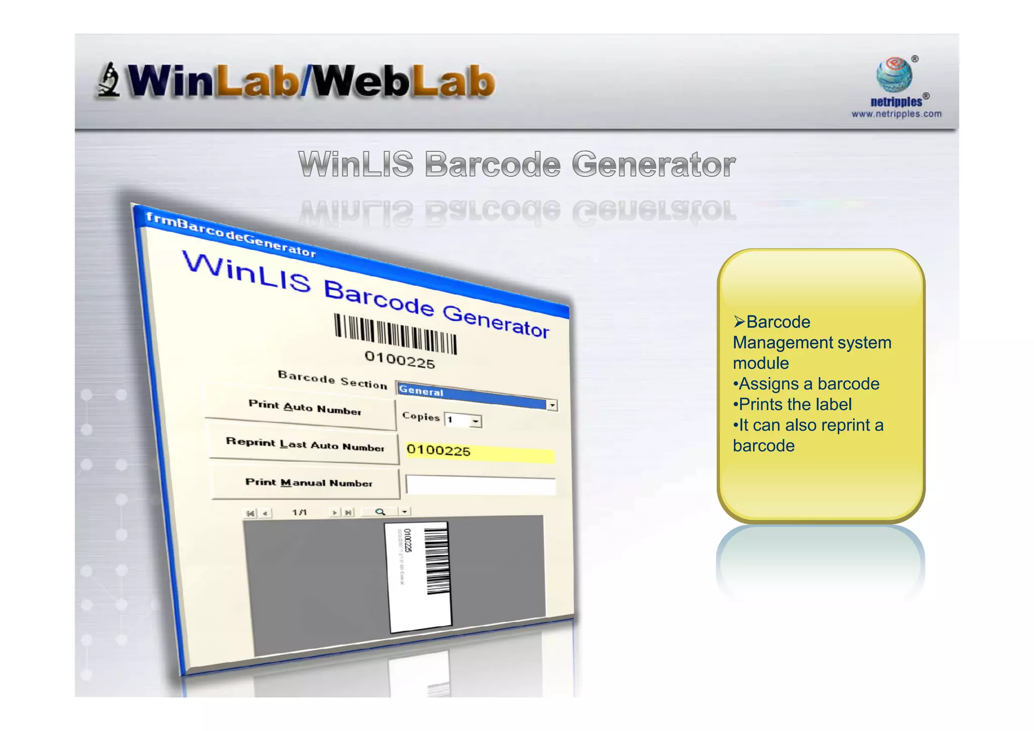 Netripples Advanced Laboratory Information System@Sept2008@Mpvrn1