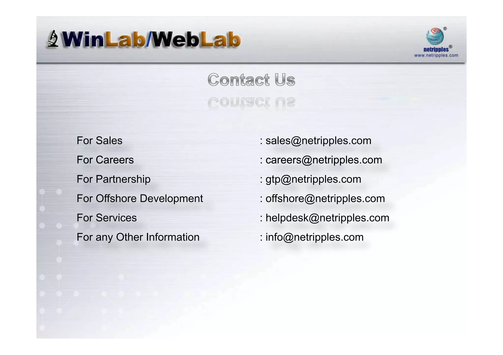 Netripples Advanced Laboratory Information System@Sept2008@Mpvrn1