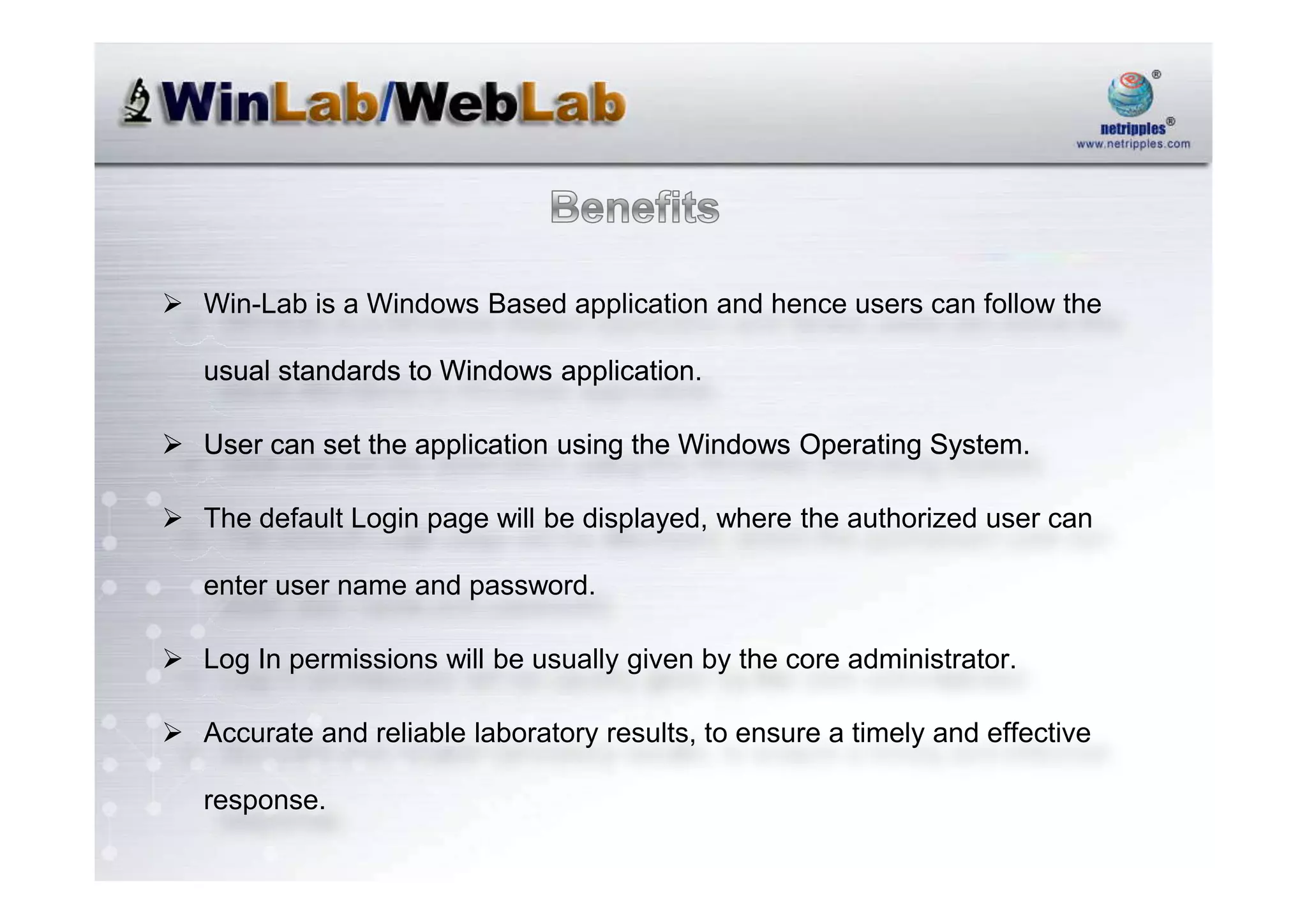 Netripples Advanced Laboratory Information System@Sept2008@Mpvrn1
