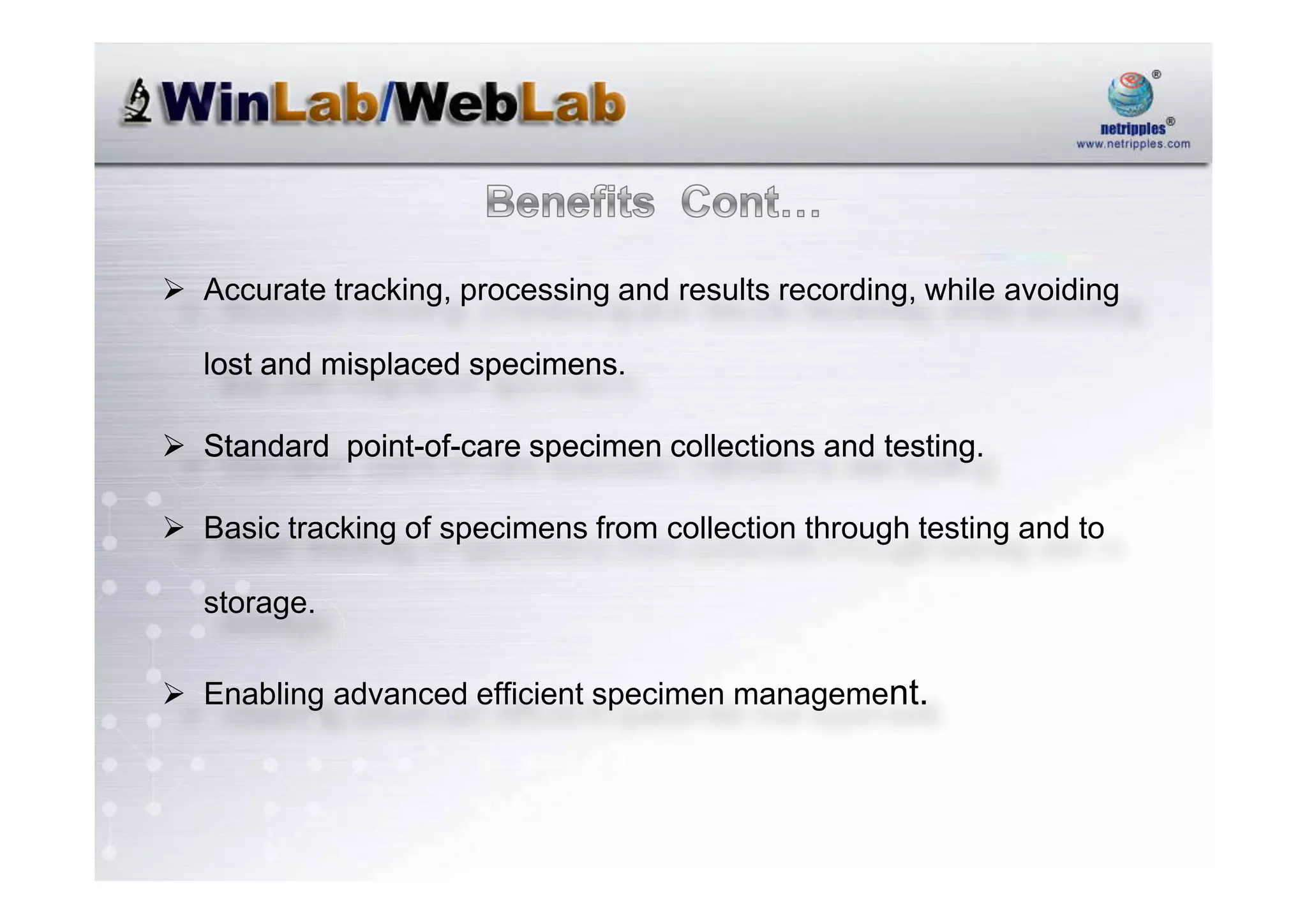 Netripples Advanced Laboratory Information System@Sept2008@Mpvrn1