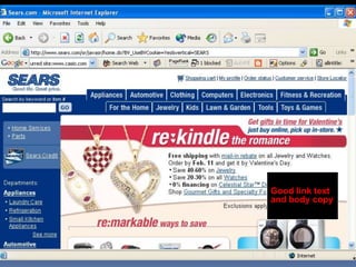 Good link text
and body copy
 