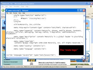 The “meta tags”
 