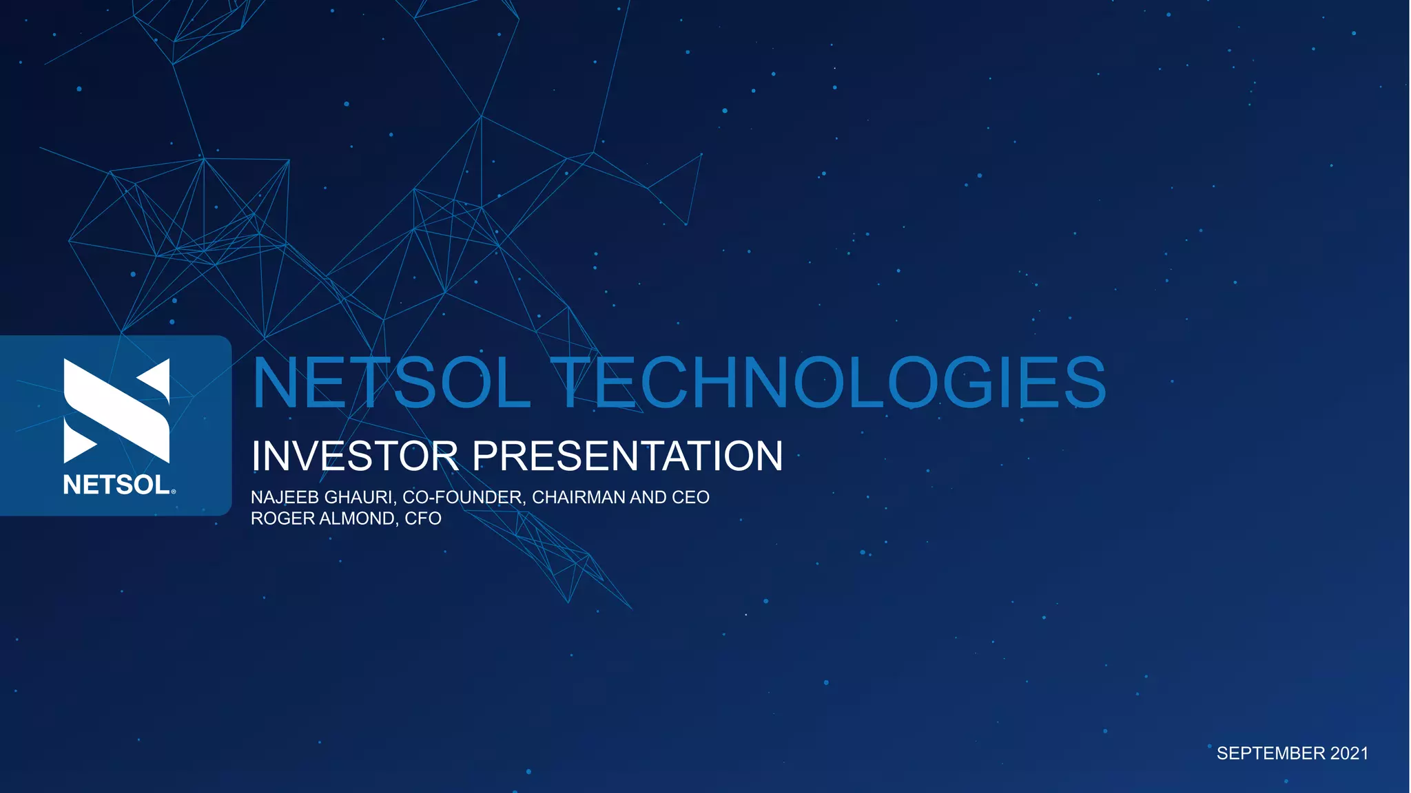 Netsol Technologies Investor Presentation September 2021 | PPT