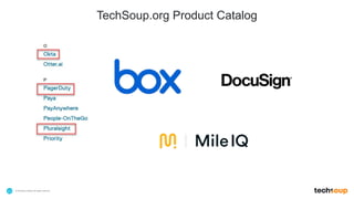 . © TechSoup Global | All rights reserved22
TechSoup.org Product Catalog
 