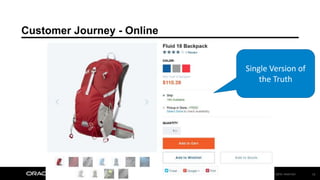 Copyright © 2018, Oracle and/or its affiliates. All rights reserved. 19
Customer Journey - Online
Single Version of
the Truth
 