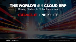 Copyright © 2018, Oracle and/or its affiliates. All rights reserved. 30
Serving Startups to Global Enterprises
THE WORLD’S # 1 CLOUD ERP
 