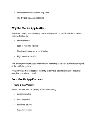 Netsuite Android NetSuite Delivery Routing Mobile App – Overview and Features | PDF