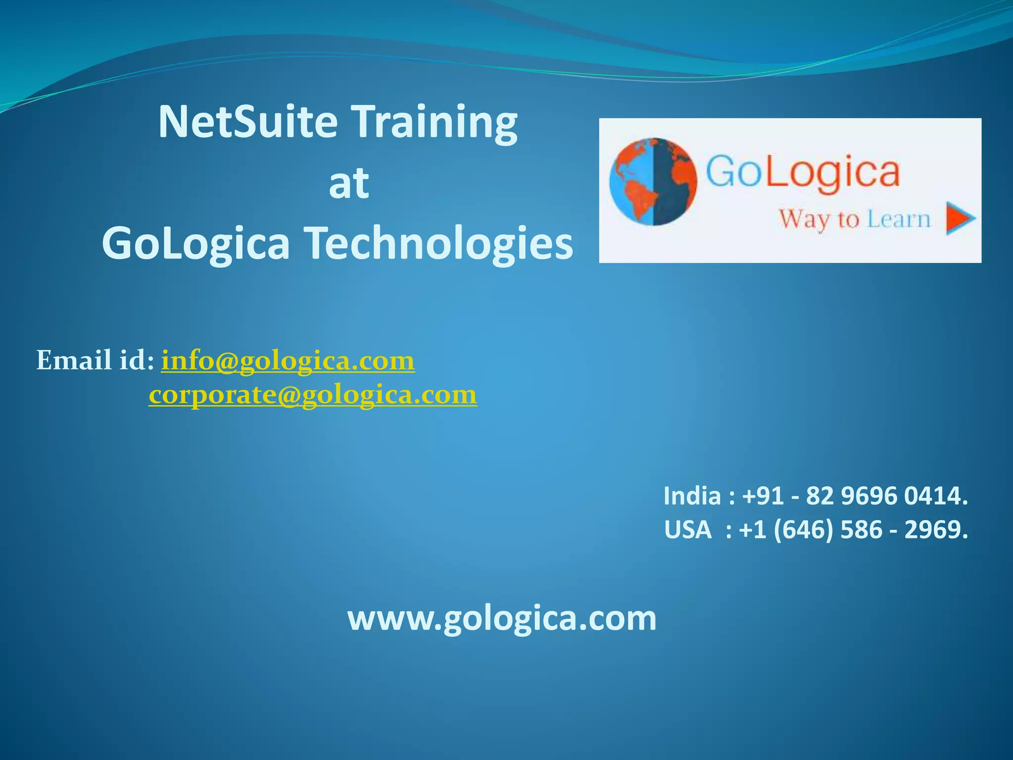 Netsuite online training | PPTX