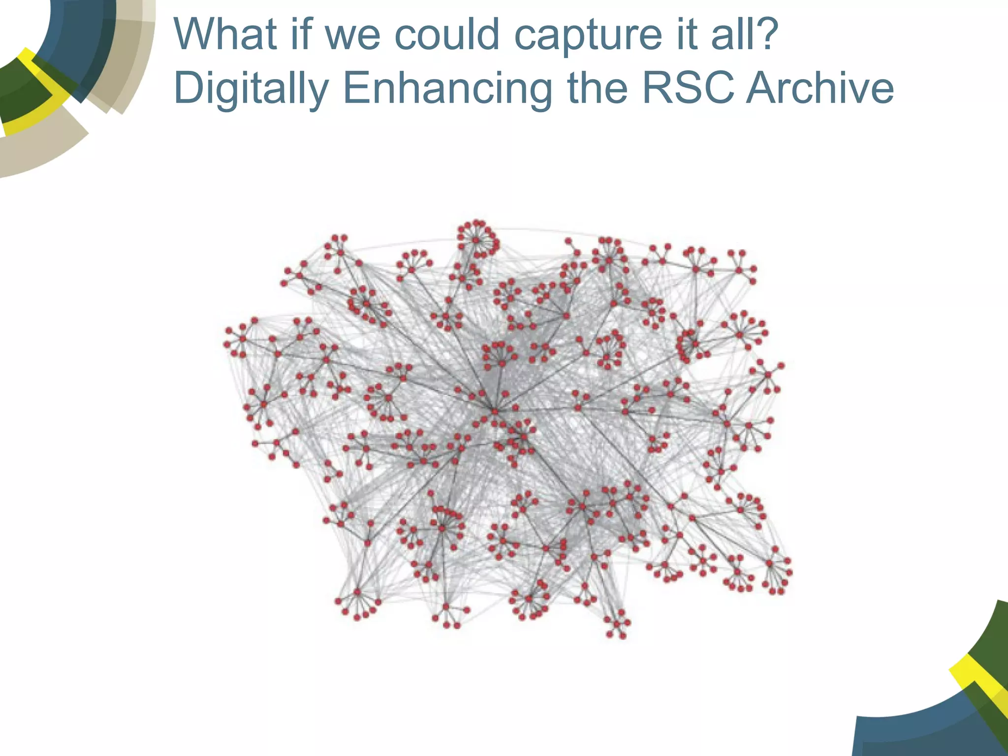 What if we could capture it all?
Digitally Enhancing the RSC Archive

 