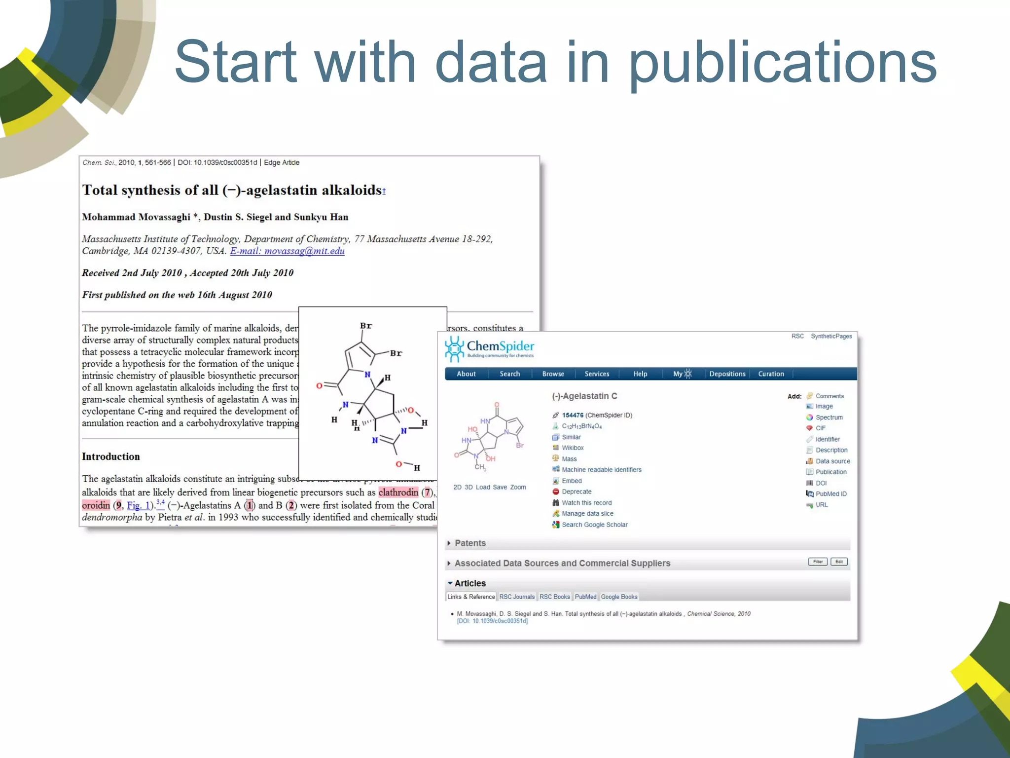 Start with data in publications

 