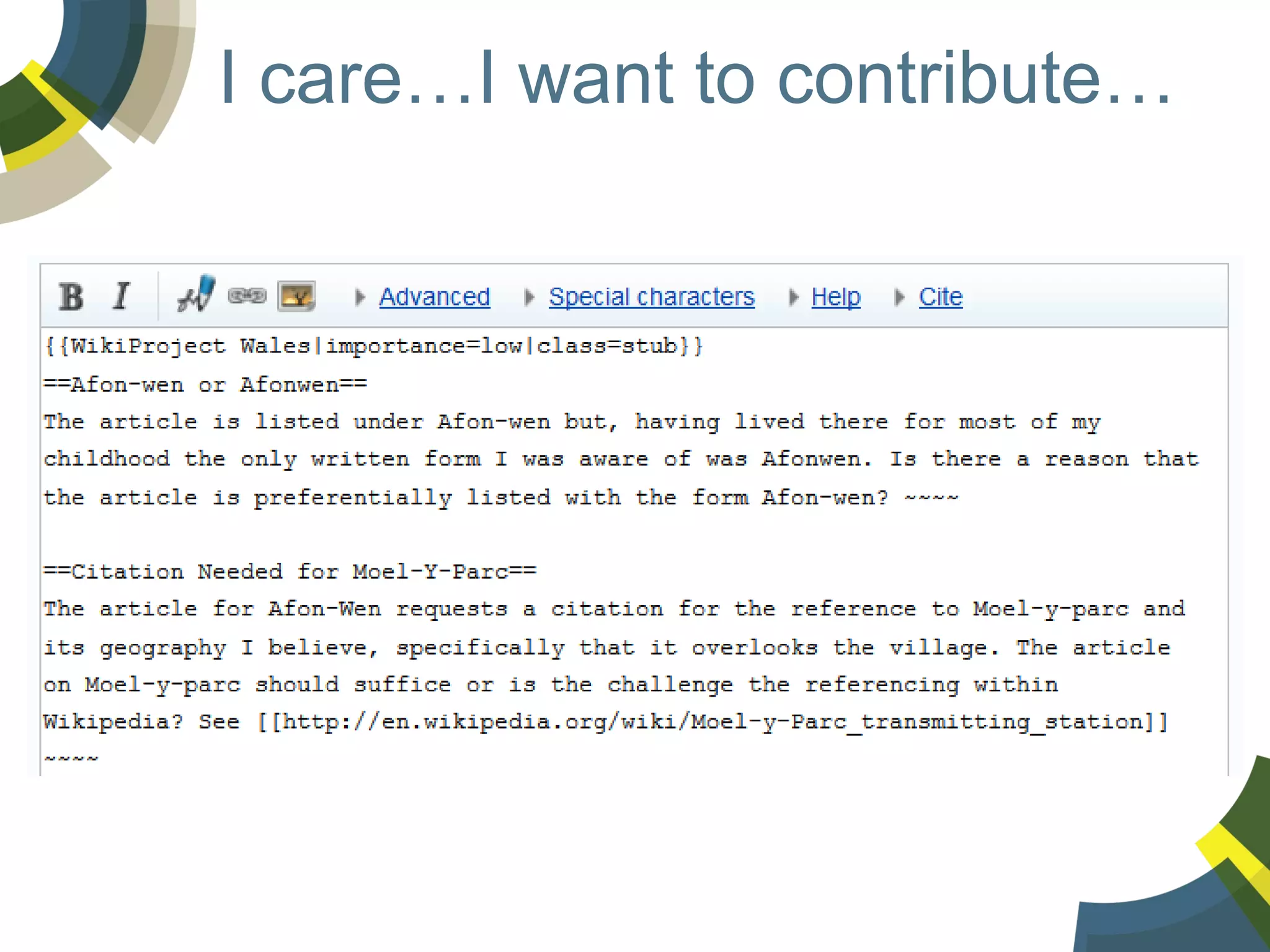 I care…I want to contribute…

 