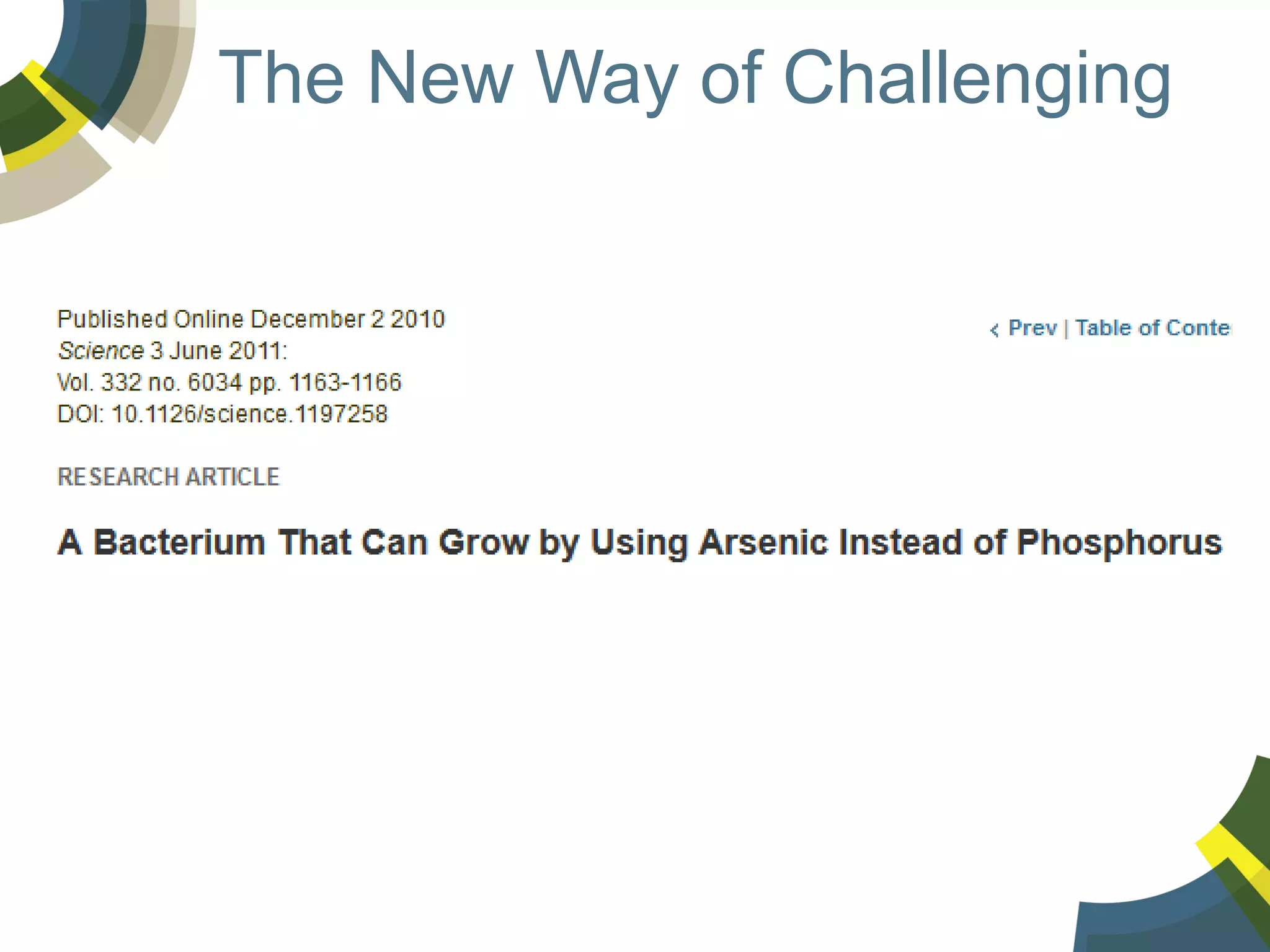 The New Way of Challenging

 