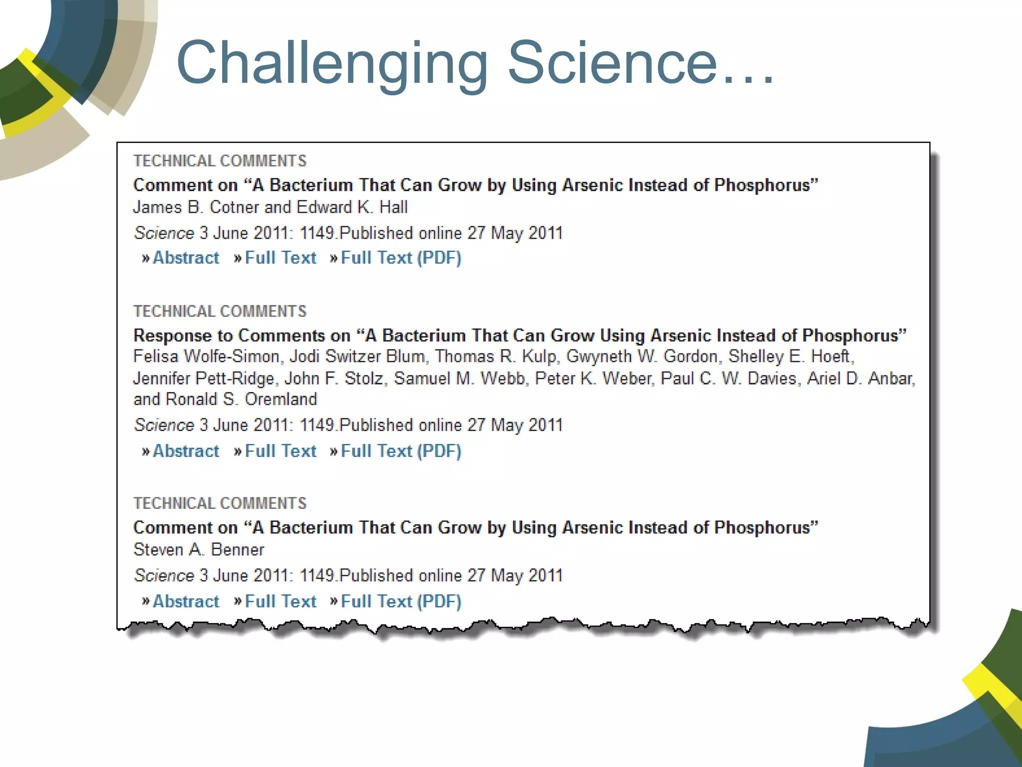 Challenging Science…

 