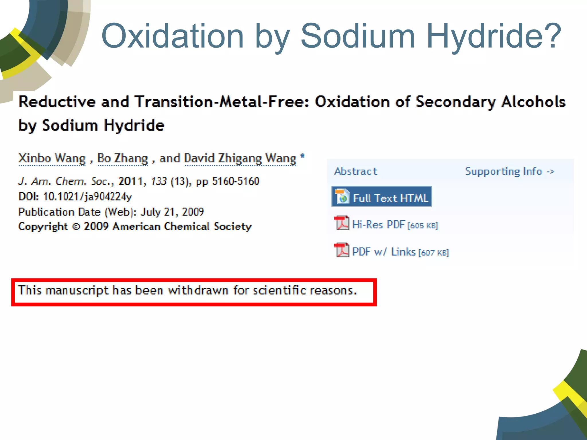 Oxidation by Sodium Hydride?

 
