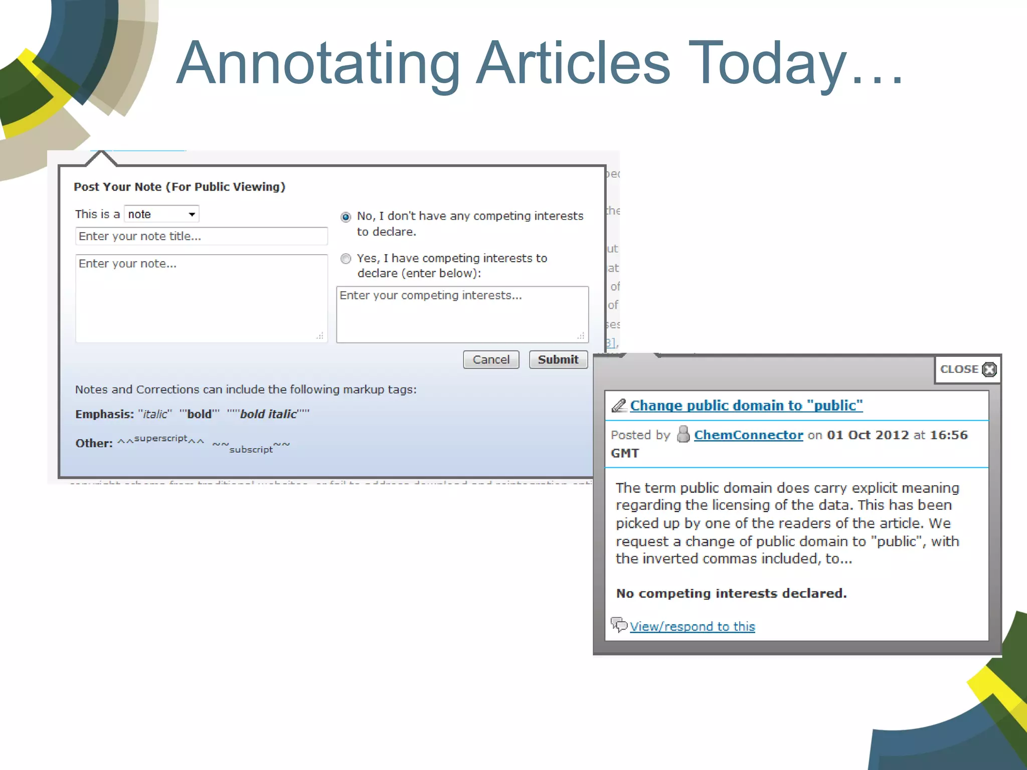 Annotating Articles Today…

 