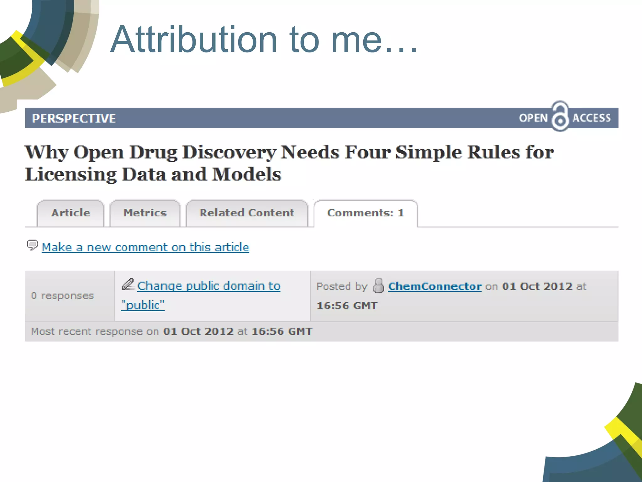 Attribution to me…

 