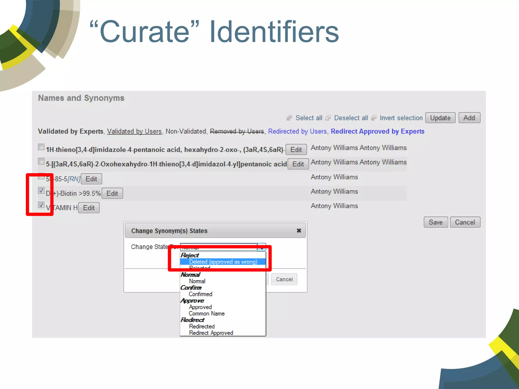 “Curate” Identifiers

 