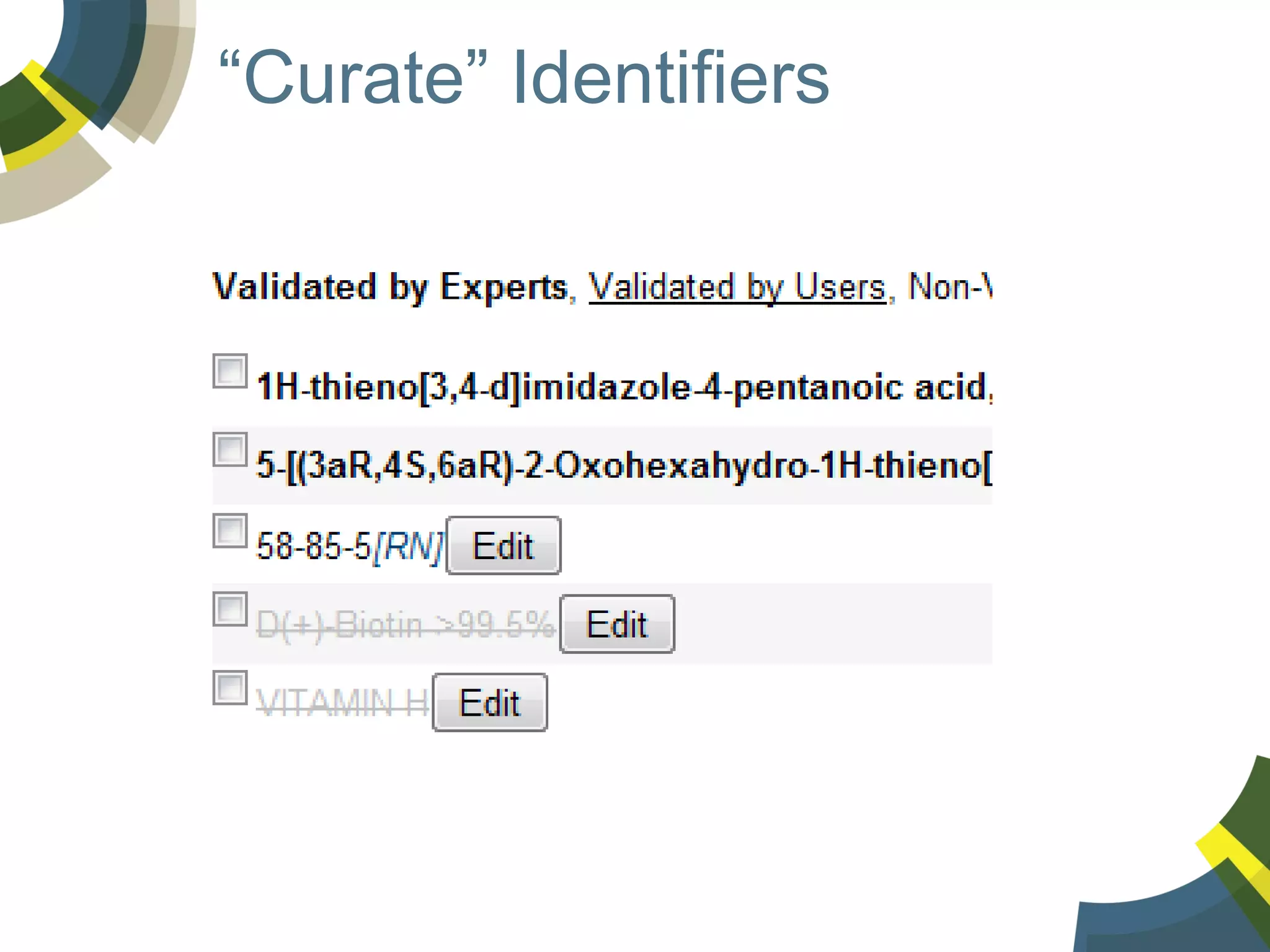 “Curate” Identifiers

 