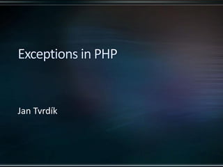 Exception design in your PHP team makes debugging easier