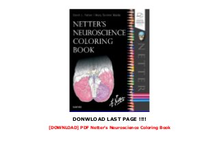 [DOWNLOAD] PDF Netter's Neuroscience Coloring Book