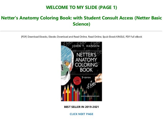Download Download Pdf Netter S Anatomy Coloring Book With Student Consult Ac