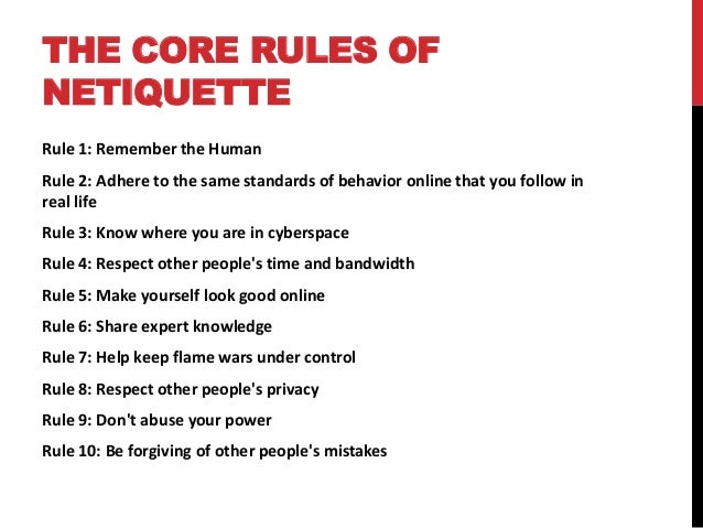 ðŸ˜‚ 10 rules of netiquette. Netiquette Rules. 2019-01-15