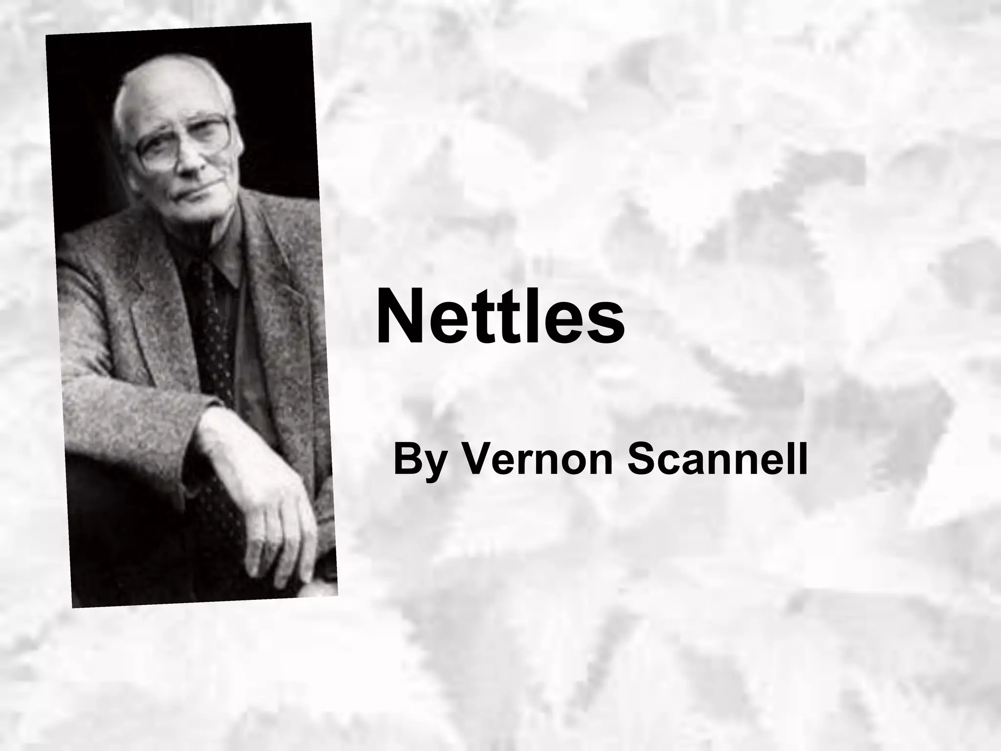 Analysis of 'Nettles' by Vernon Scannell | PPTX