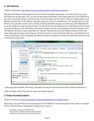 Trang 3
2. .NET Reflector
Thông tin và Download: http://www.red-gate.com/products/dotnet-development/reflector/
Nhắc đến ....
