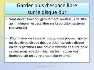 La plupart des applications ont leurs propres
paramètres ; recherchez l’icône dans l’application.
Médiathèque - Lorient - 2016
 