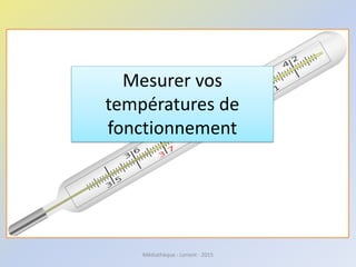 Limitez le nombre de programmes
chargé au démarrage Windows
• Il est possible d'obtenir une plus grande vitesse de
démarrage en supprimant des programmes qui se
chargent chaque démarrage de Windows.
• Pour le faire allez sur Démarrer puis Exécuter
Tapez "msconfig" pour accéder aux " configurations
système" puis onglet "démarrage"
Sélectionnez les programmes que vous n’utilisez pas et
les décochez.
Médiathèque - Lorient - 2016
 