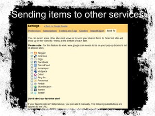 Sending items to other services 