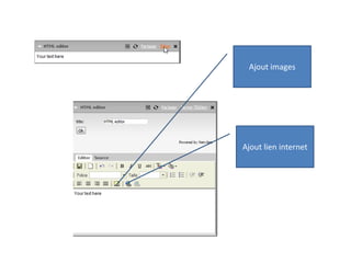 Ajout imagesAjout lien internet
