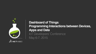 3DS.COM©DassaultSystèmes|ConfidentialInformation|07/05/15|ref.:3DS_Document_2014
1
Dashboard of Things:!
Programming Interactions between Devices,
Apps and Data
IoT Developers’ Conference!
May 6-7, 2015!
 
