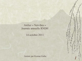 Atelier « Netvibes » Journée annuelle RNDH 14 octobre 2011 Animé par Kumar Guha 