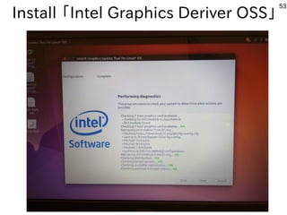 53
Install 「Intel Graphics Deriver OSS」
 