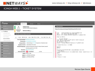 www.netways.de // blog.netways.de // @netways
We love Open Source
ICINGA WEB 2 – TICKET SYSTEM
 